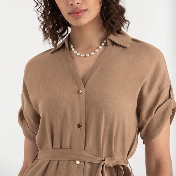 NWT Ricki’s Linen Shirtdress with Roll Sleeves - Picture 3 of 12